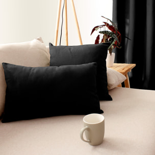 Coussin déhoussable uni en coton - Noir