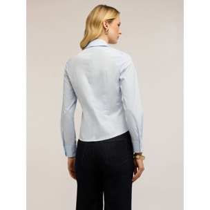 Motivi - Camicia in popeline con nodo - Azzurro