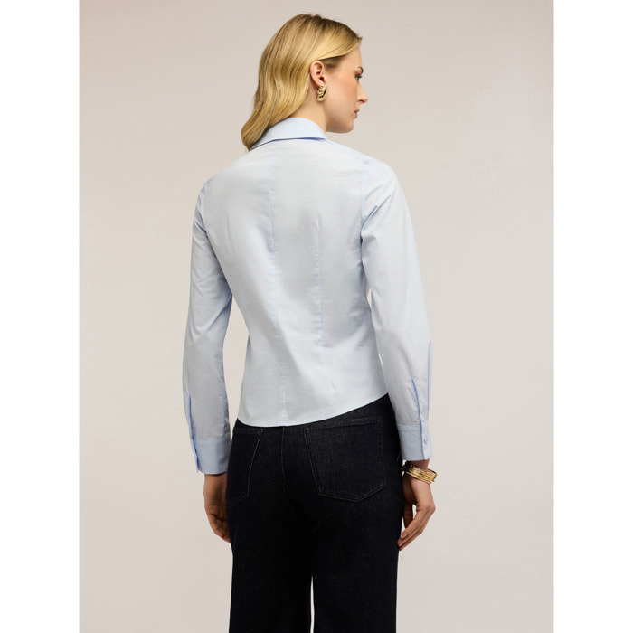 Motivi - Camicia in popeline con nodo - Azzurro