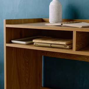Bureau décor bois 2 casiers de rangement chêne - L 90 x P 45 x H 78 cm - Jules