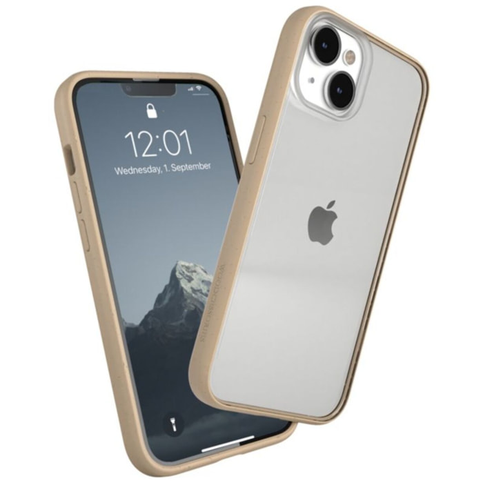 Coque bumper WOODCESSORIES iPhone 14 transparent Taupe