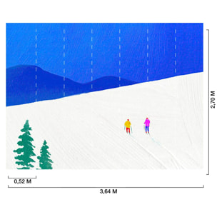 Papier peint panoramique scène sportive Intissé