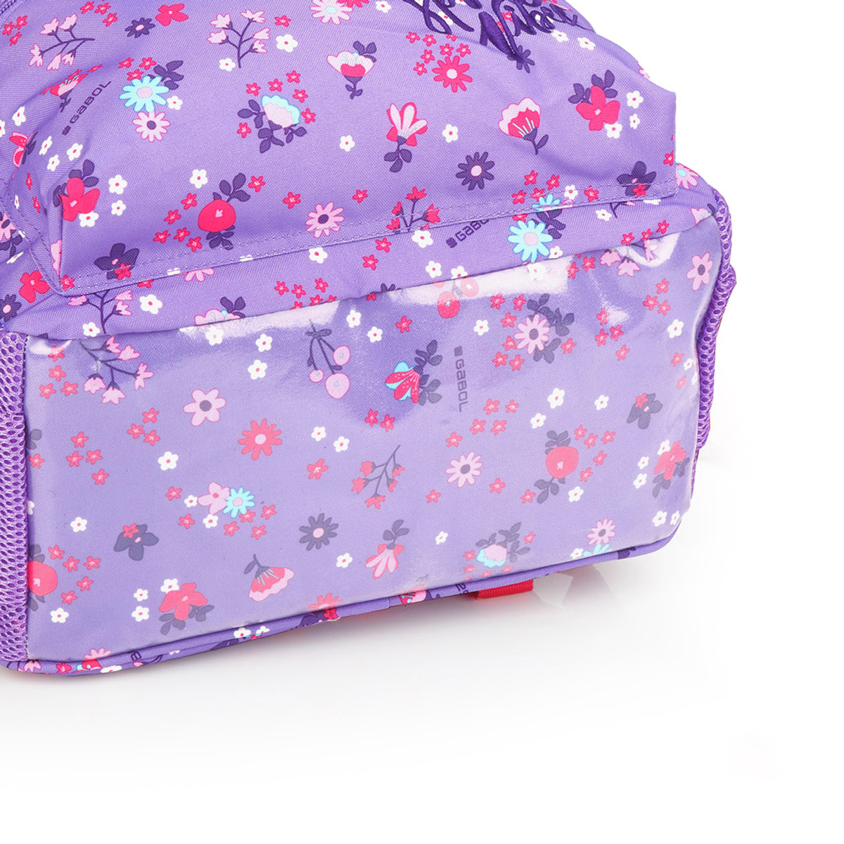Mochila adaptable a carro Gabol VIOLET con flores y resistente al agua