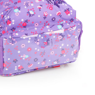 Mochila adaptable a carro Gabol VIOLET con flores y resistente al agua