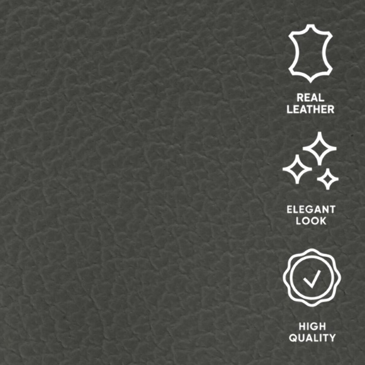 Canapé d'angle droit convertible "Olivier" 5 places en cuir véritable gris foncé