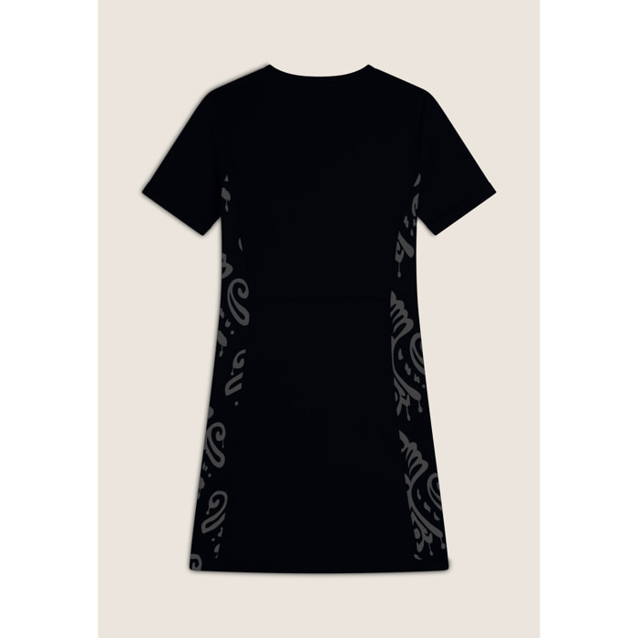 Vestito a maniche corte in jersey con dettagli floreali