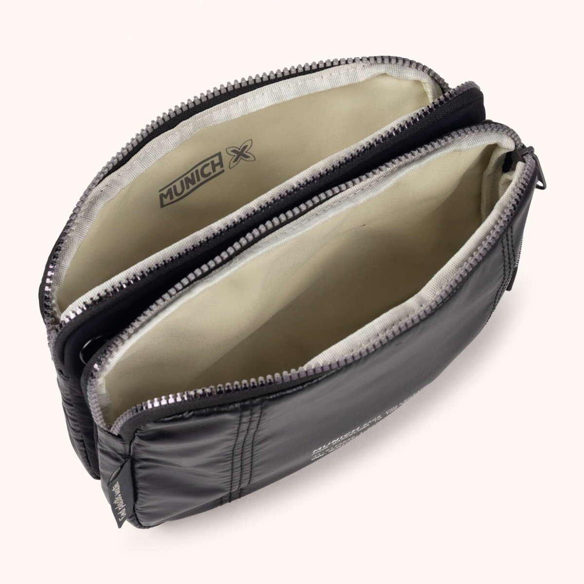 Bolso Bandolera Doble en Poliamida Reciclada DEEP RECYCLED CROSSBODY DOUBLE BLACK