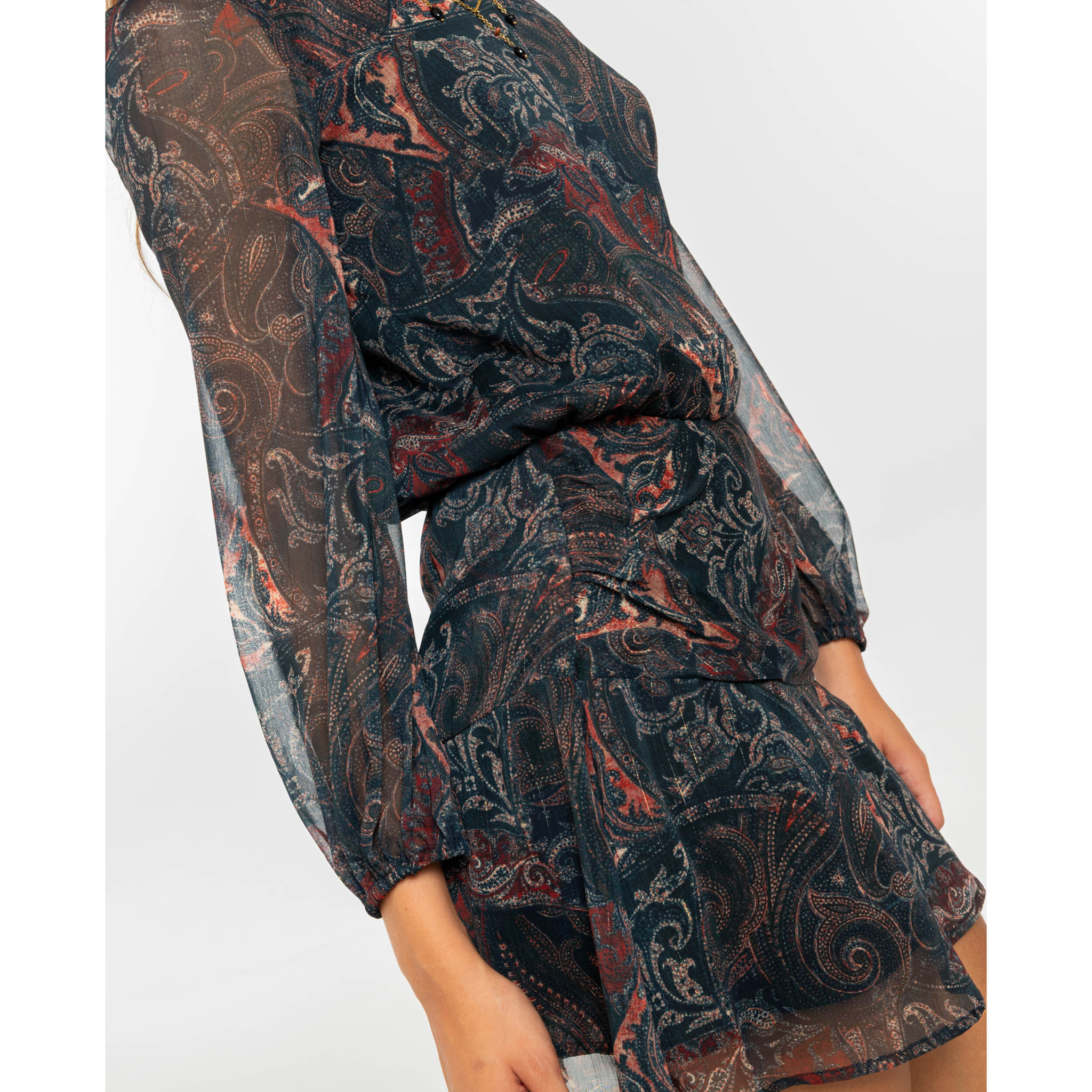 Vestido estampado con fajín