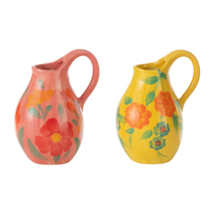 J-Line vase Jug Alegria - céramique - mix - 2 pièces - Ø 9 cm