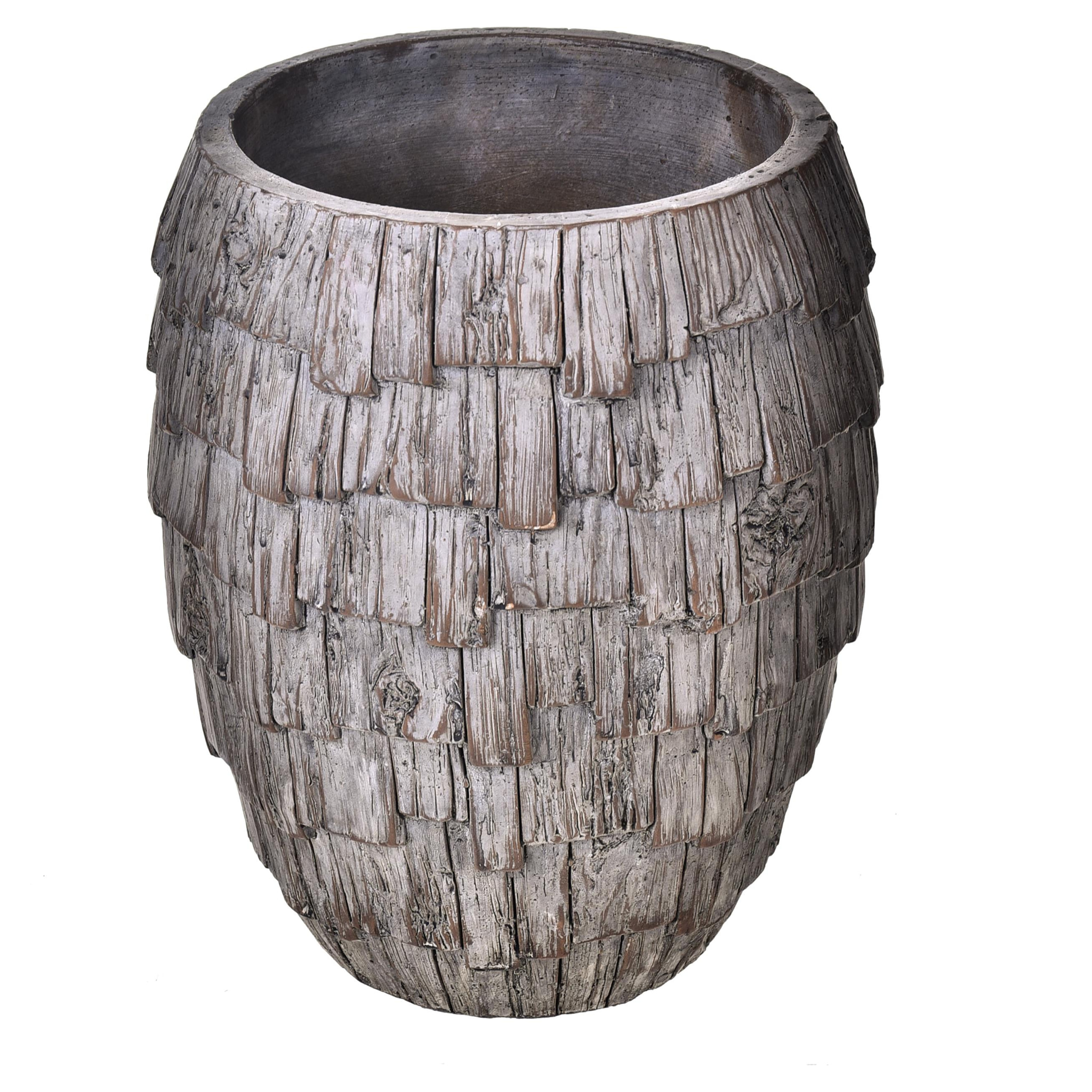 Vaso In Ceramica Con Effetto Legno. Altezza 30 Cm - Pezzi 1 - 24,5X30X34,5cm - Colore: Marrone - Bianchi Dino - Ceramica