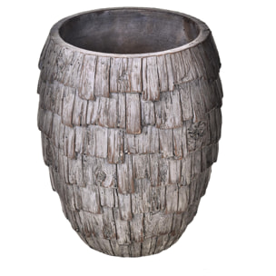 Vaso In Ceramica Con Effetto Legno. Altezza 30 Cm - Pezzi 1 - 24,5X30X34,5cm - Colore: Marrone - Bianchi Dino - Ceramica