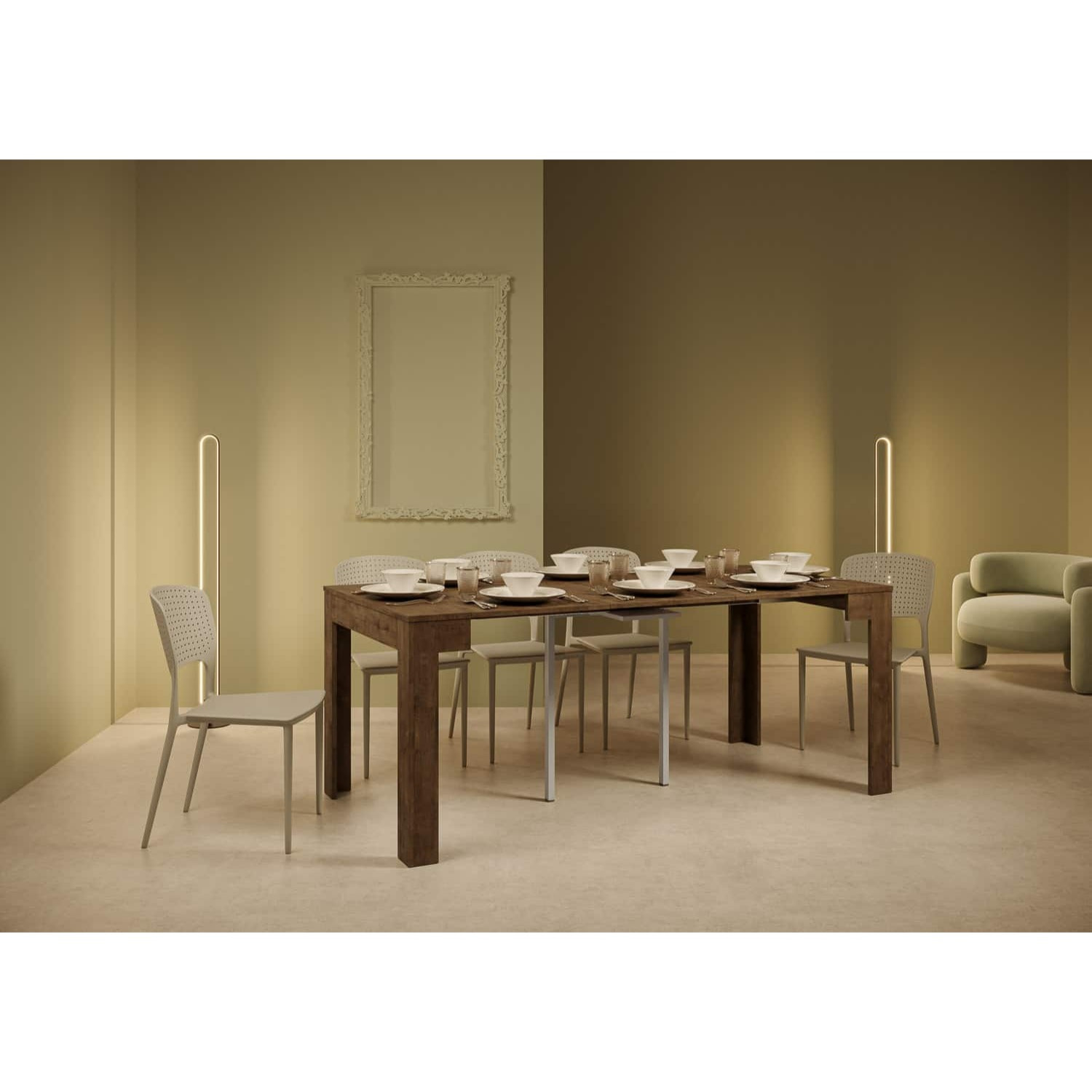 Consola extensible 90x42/302 cm Bora Nogal