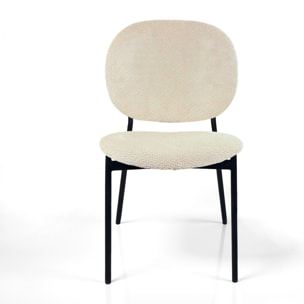 Lot de 2 chaises de salle à manger Tomasucci WERZA, en tissu, beige, 58 × 47 × 81 cm
