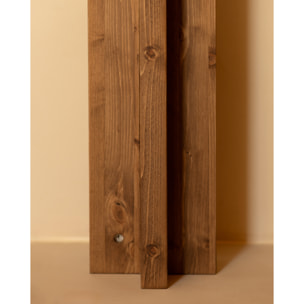 Consola de microcemento y patas de madera en tono roble oscuro de 120x80cm Alto: 35 Largo: 120 Ancho: 80