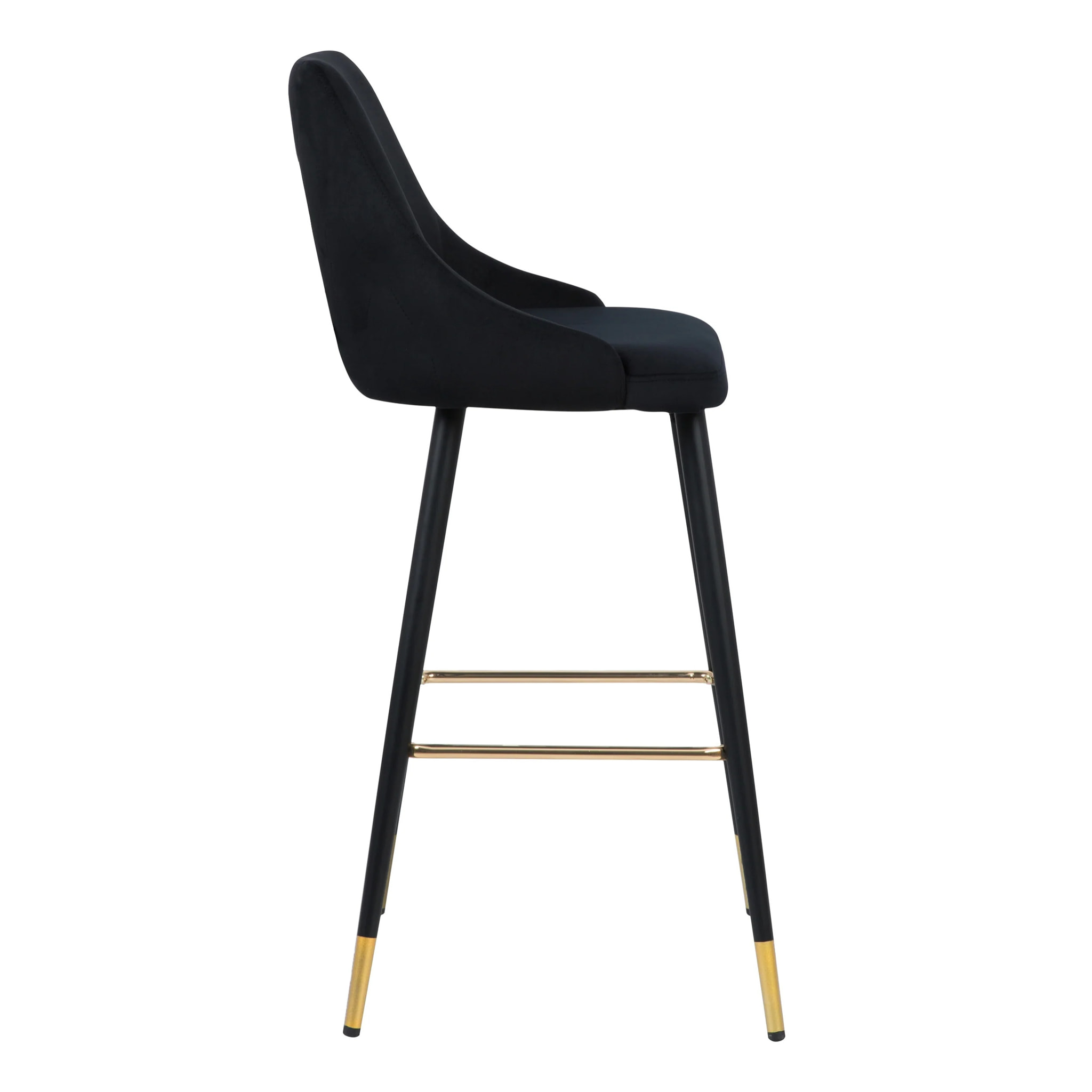Lot de 2 chaises de bar 78 cm en velours noir - Aristote