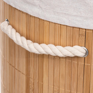 Panier à linge rond bambou 48L
