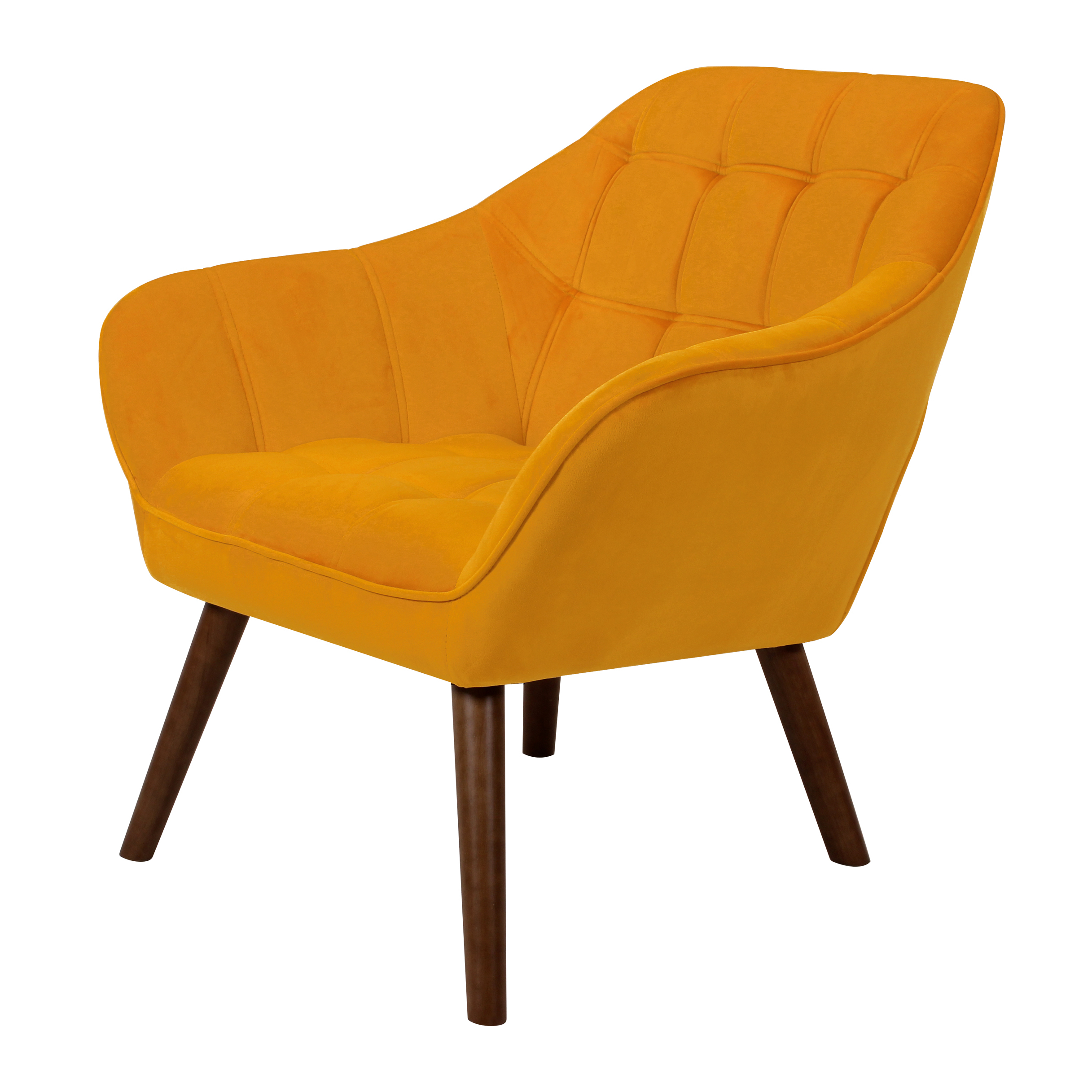 Fauteuil Simba en velours jaune