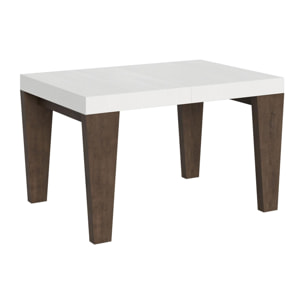 Mesa extensible 90x130/234 cm Spimbo Mix tapa Fresno Blanco patas Nogal