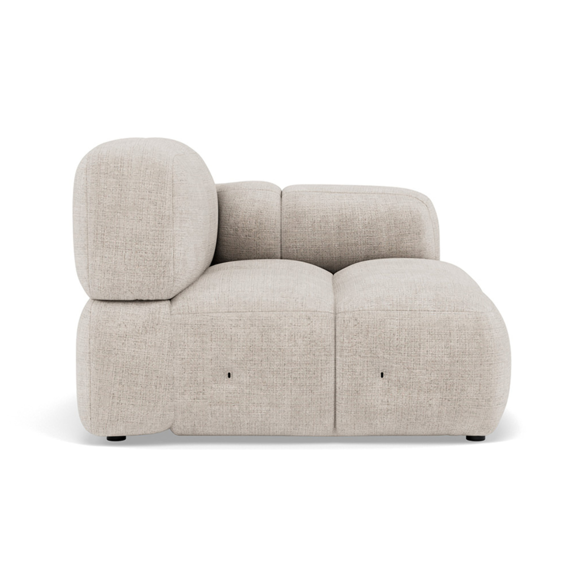 Grace - module d'assise droit en velours texturé - Beige