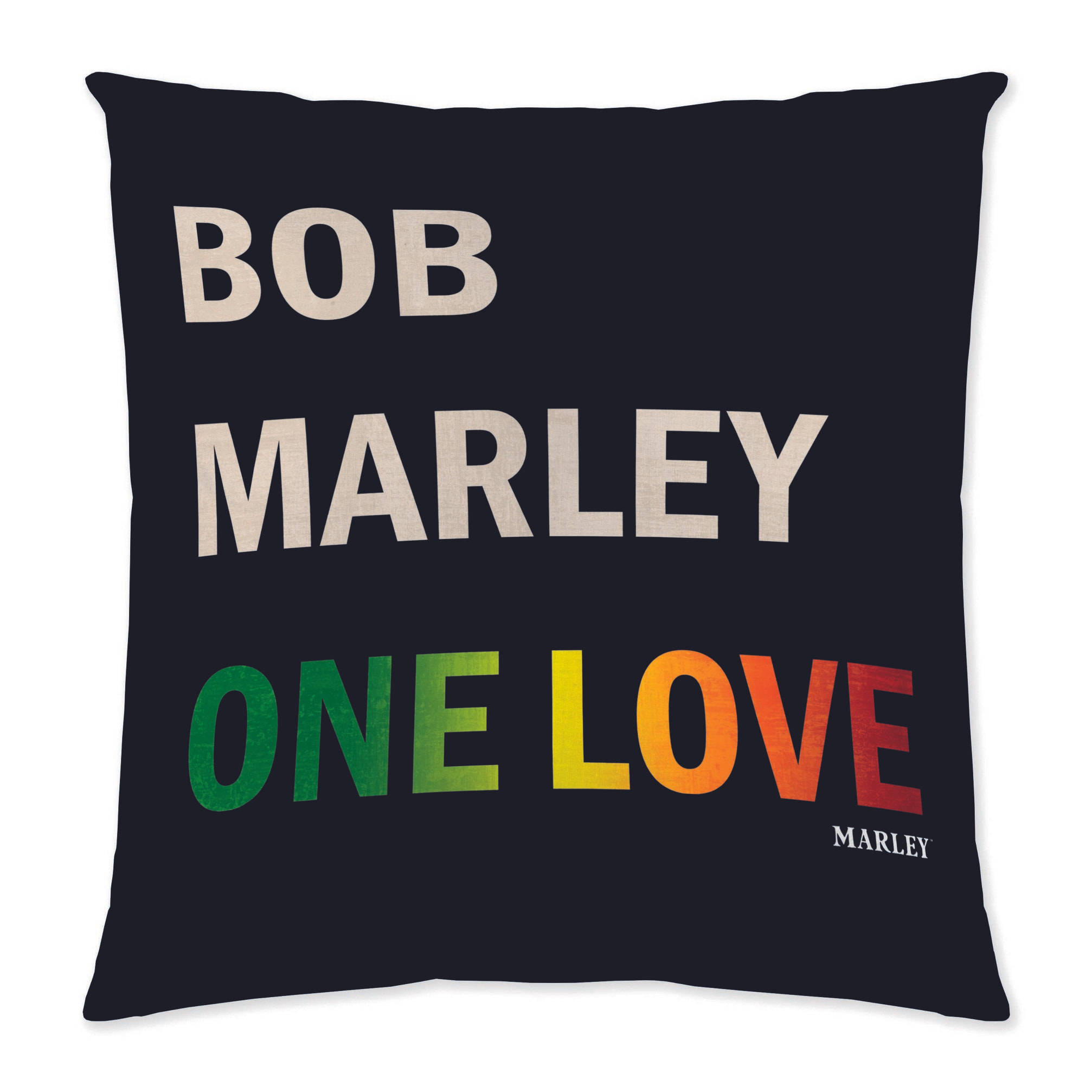 Marley - Funda de Cojín Estampado - Con Cremallera - Sin relleno - 100% Algodón - One Love Marley