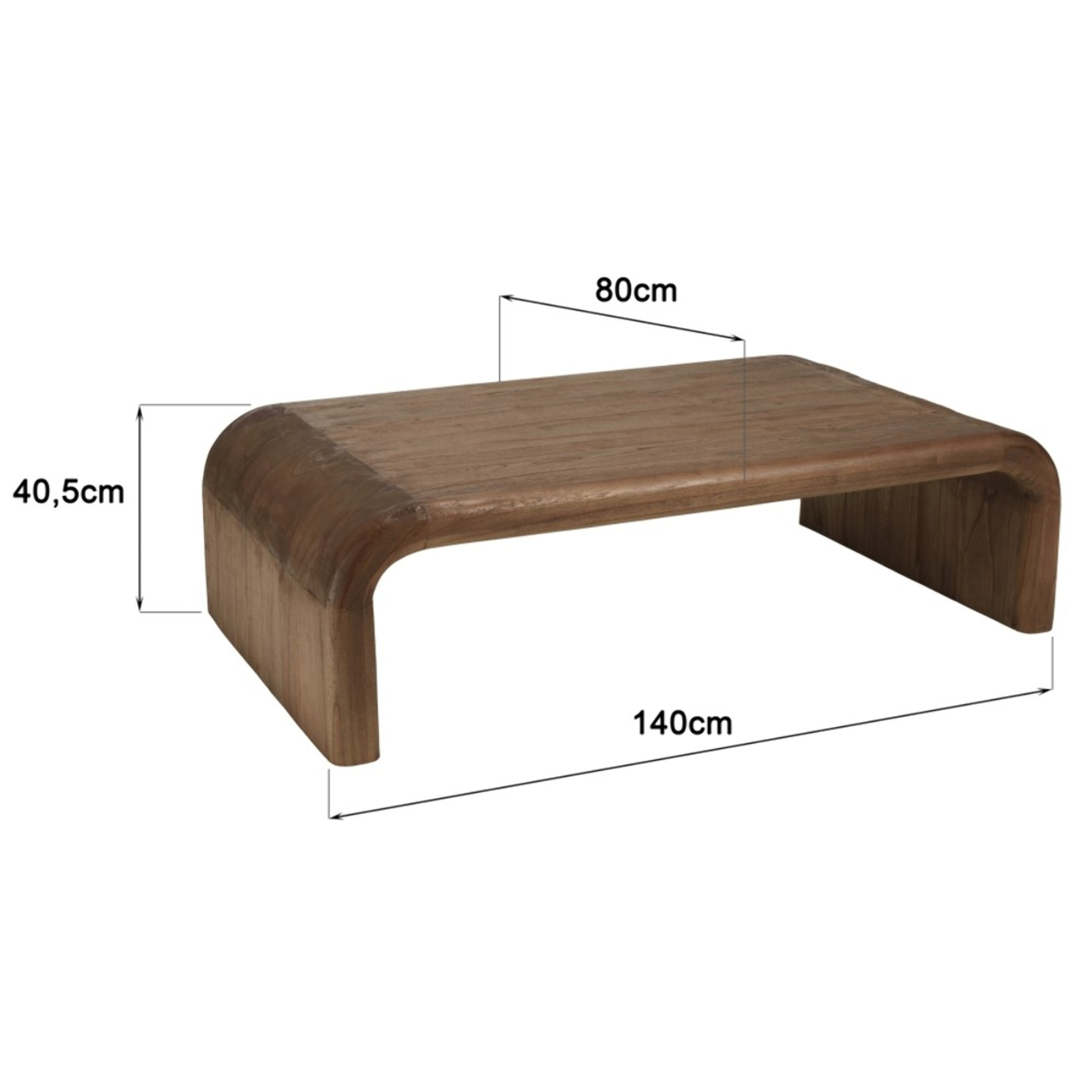 ROMY - Table basse épurée en bois de mindi