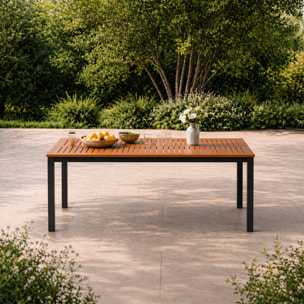 Table 6 places en bois naturel d'eucalyptus 150cm JAGNA