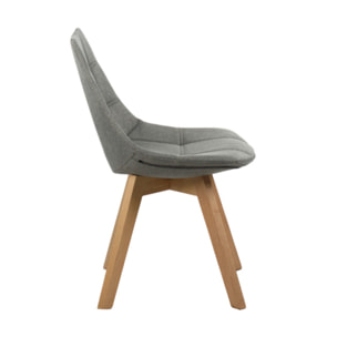 Chaise en tissu dossier avec piétement en bois massif - DEB