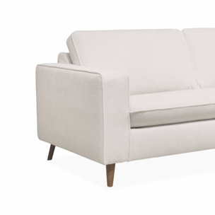 Canapé lit 3 places ivoire avec matelas 12cm d'épaisseur. fabriqué en France
