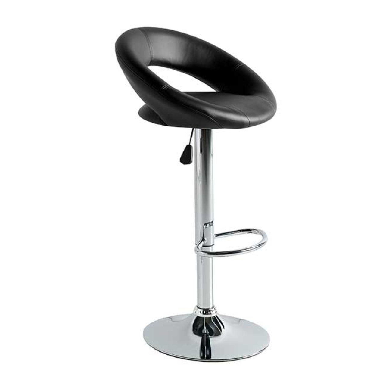 Set de 2 taburetes – Asientos elevable y polipiel negra