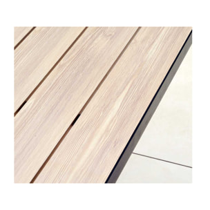 Ensemble table et chaises de jardin  - effet bois - OLERON