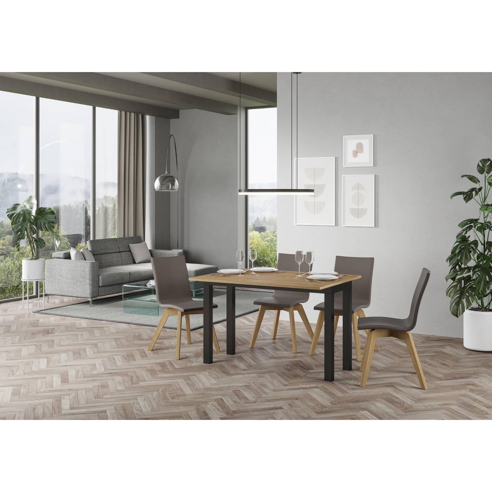 Mesa tipo libro 120/200x45/90 cm Everyday Double Roble Natural estructura Antracita