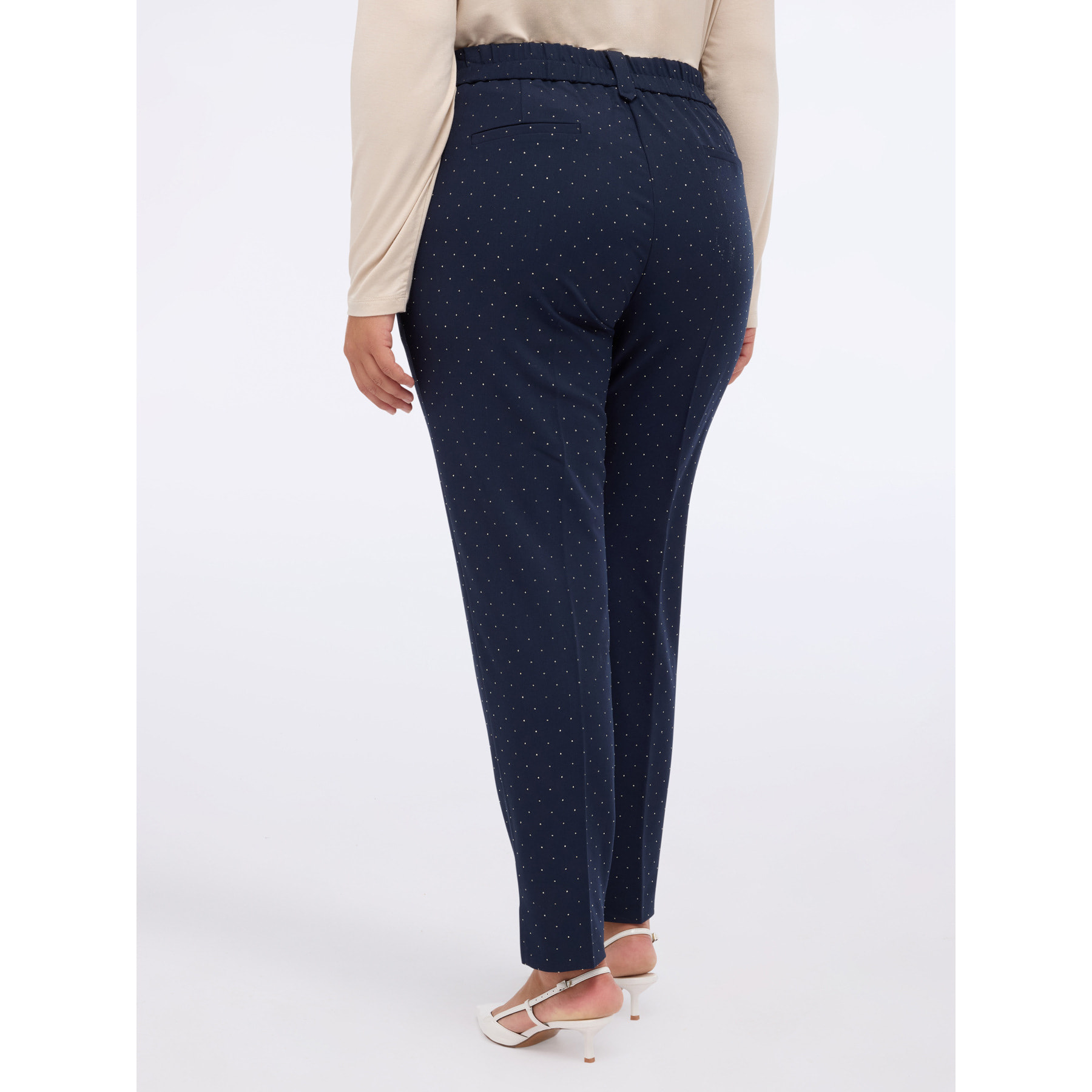 Fiorella Rubino - Pantalones Carrot Fit con detalles brillantes - Azul