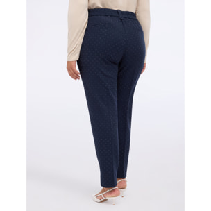 Fiorella Rubino - Pantalones Carrot Fit con detalles brillantes - Azul