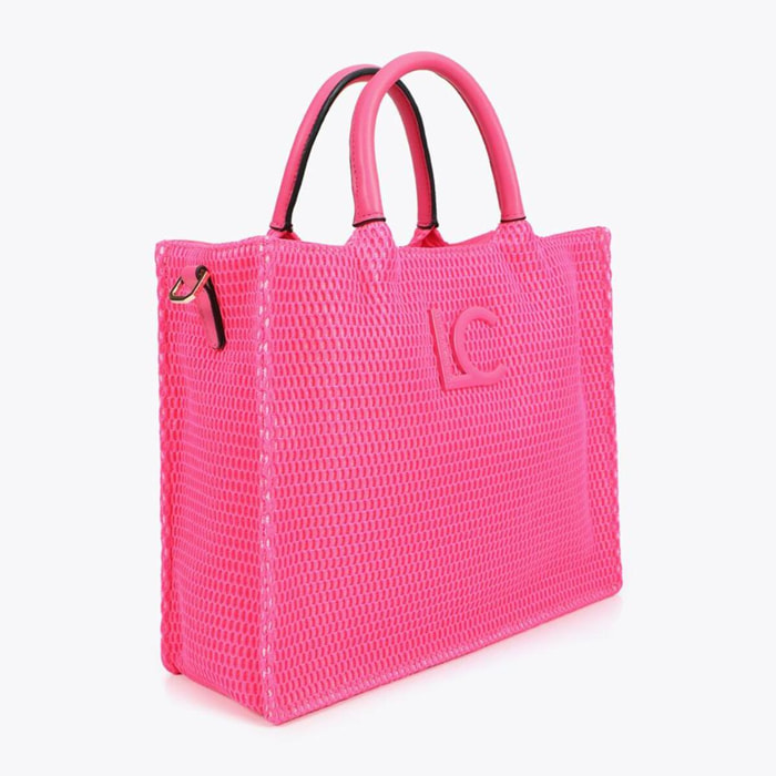 Borsa shopper in rete bicolore