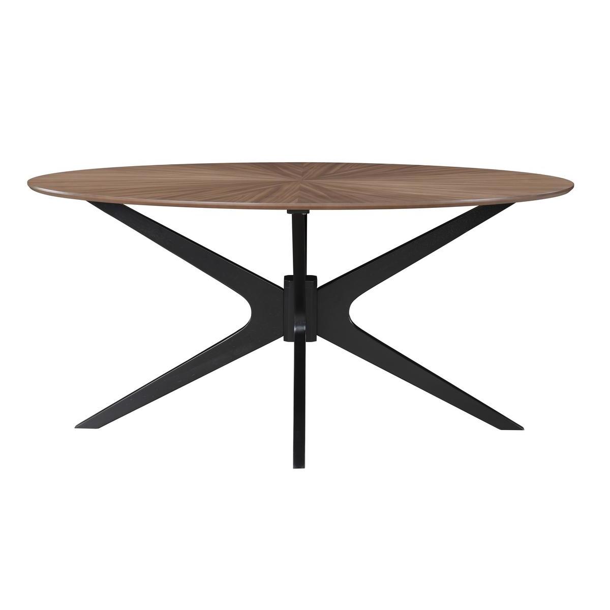 Table à manger design ovale noyer L160 cm DIELLI