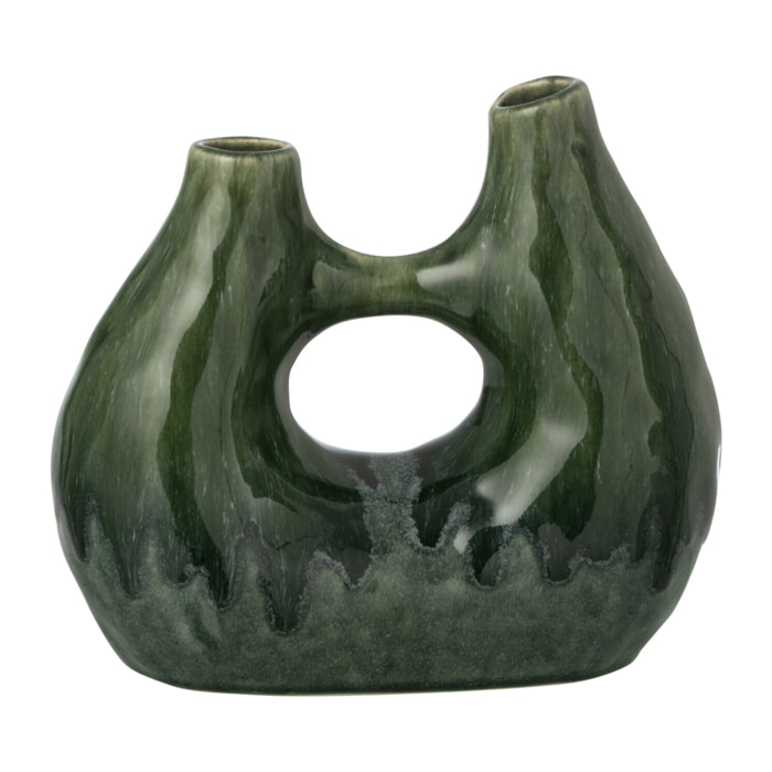 J-Line Vase Jeanne - grès - vert foncé - medium
