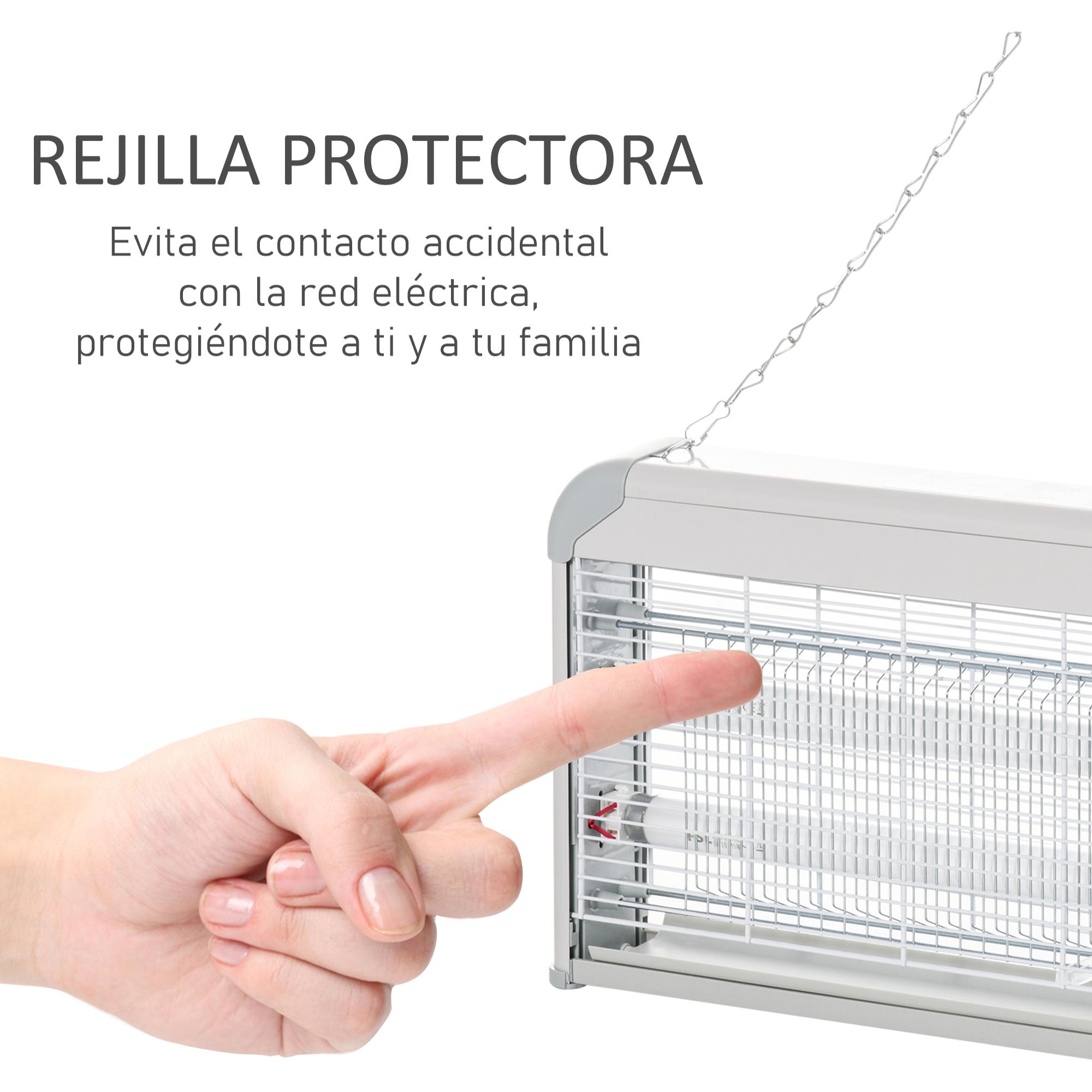Lámpara Antimosquitos Eléctrico Profesional Mata Mosquitos Eléctrico 15W de Cada Tubo Área 60m² con Luz UV para Exterior e Interior