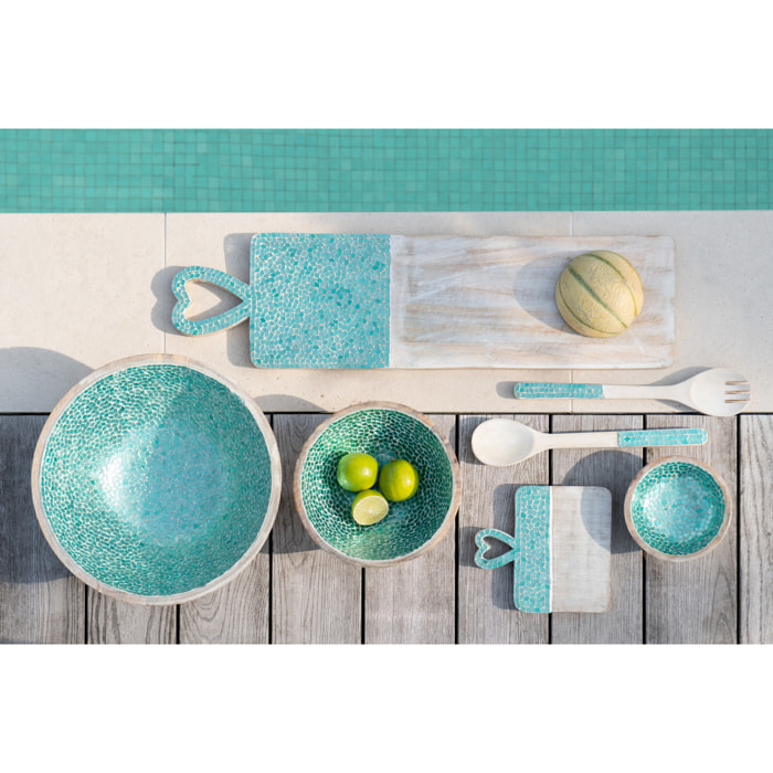 J-Line bol Mosaïque - bois - vert - small