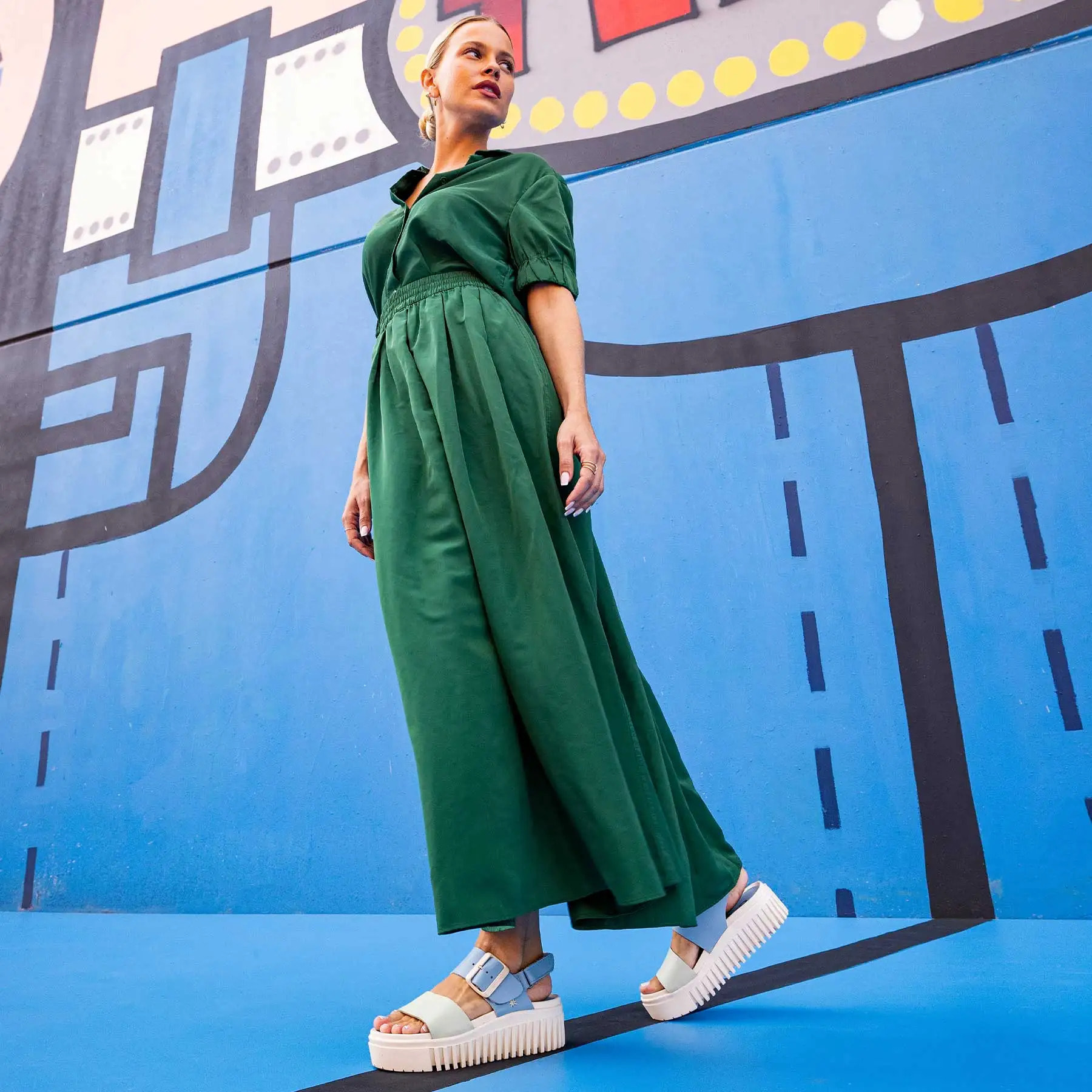 Sandalia de cuña 1578 MULTI D.ORANGE-CREAM/BRIGHTON color D.orange-cream