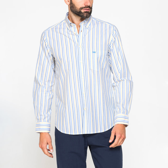 CAMICIA BUTTON-DOWN CON MANICA LUNGA E TASCHINO