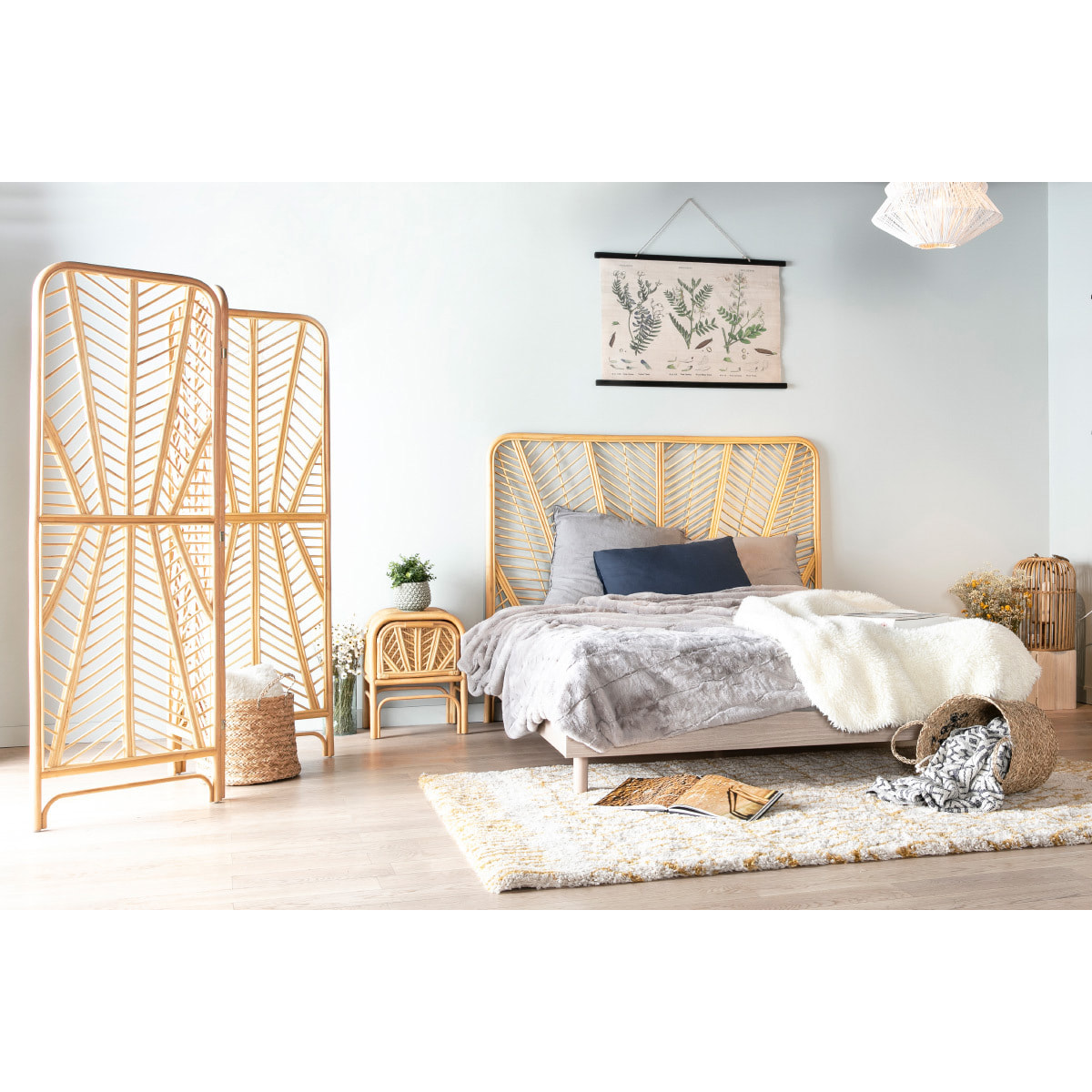 Table de chevet en rotin GALON