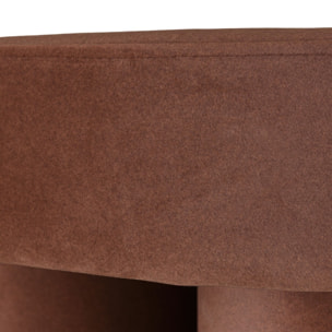 LEOPOLD - Pouf forme design n°1 en tissu effet velours marron