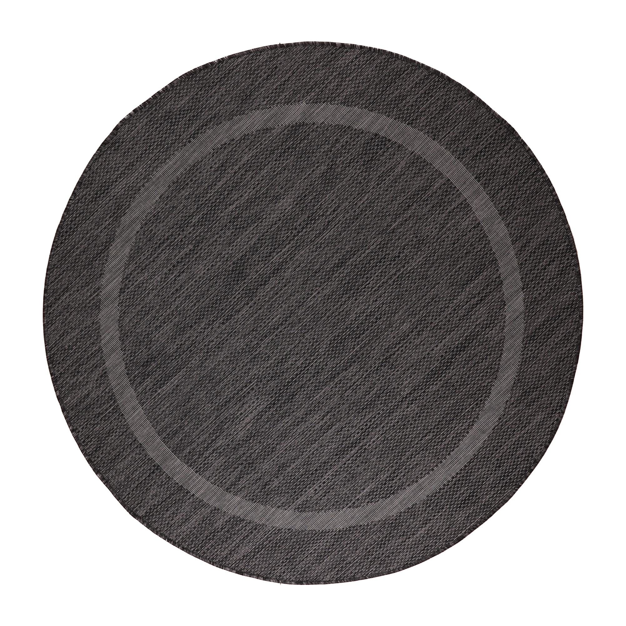 FARO - Tapis rond intérieur extérieur à motif Noir