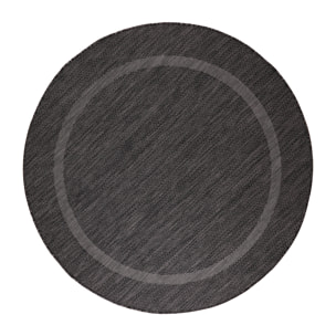 FARO - Tapis rond intérieur extérieur à motif Noir