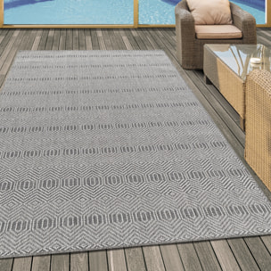ARUBA - Tapis intérieur / extérieur à motif contemporain gris