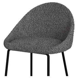 Lot de 2 chaises pour îlot central 65 cm en tissu bouclette gris - Misty