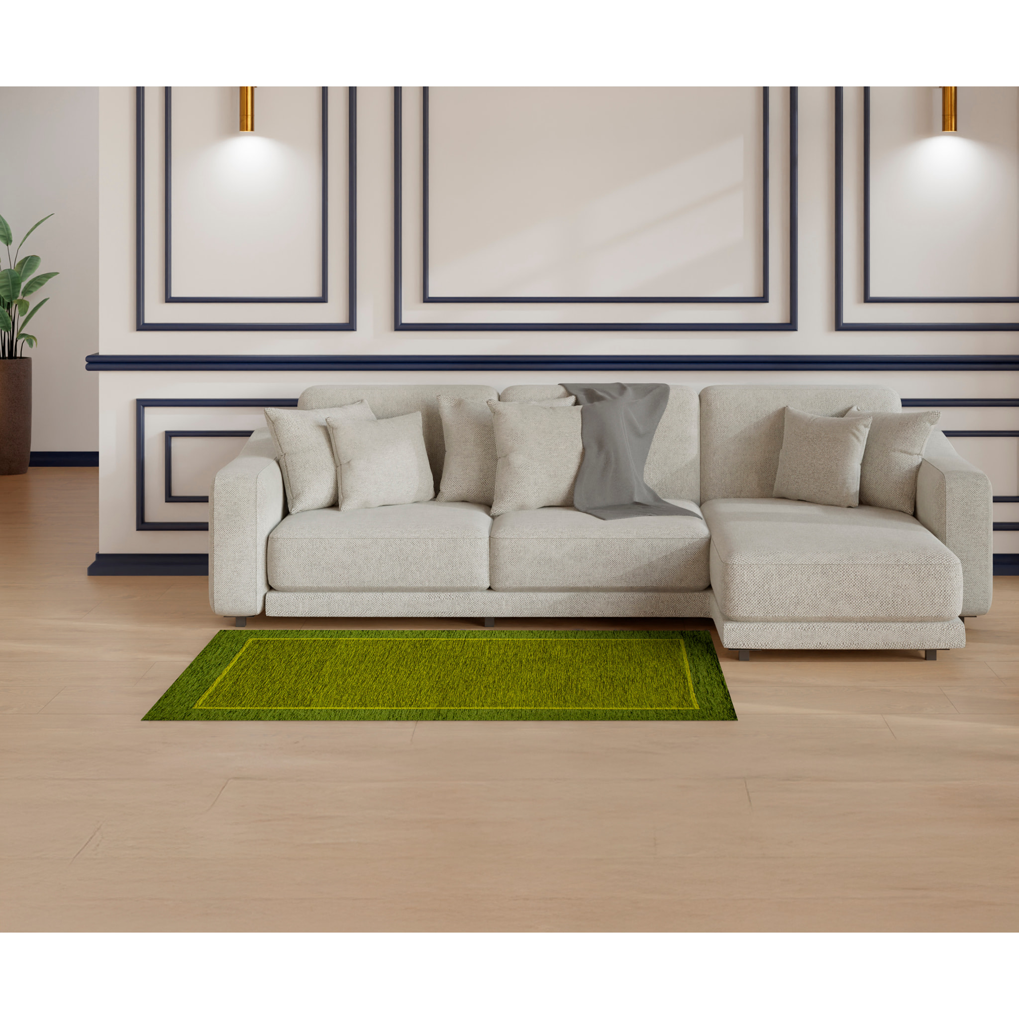 TAPPETO ARREDO ROMA VERDE GIUNGLA 175x280 CON FONDO ANTISCIVOLO