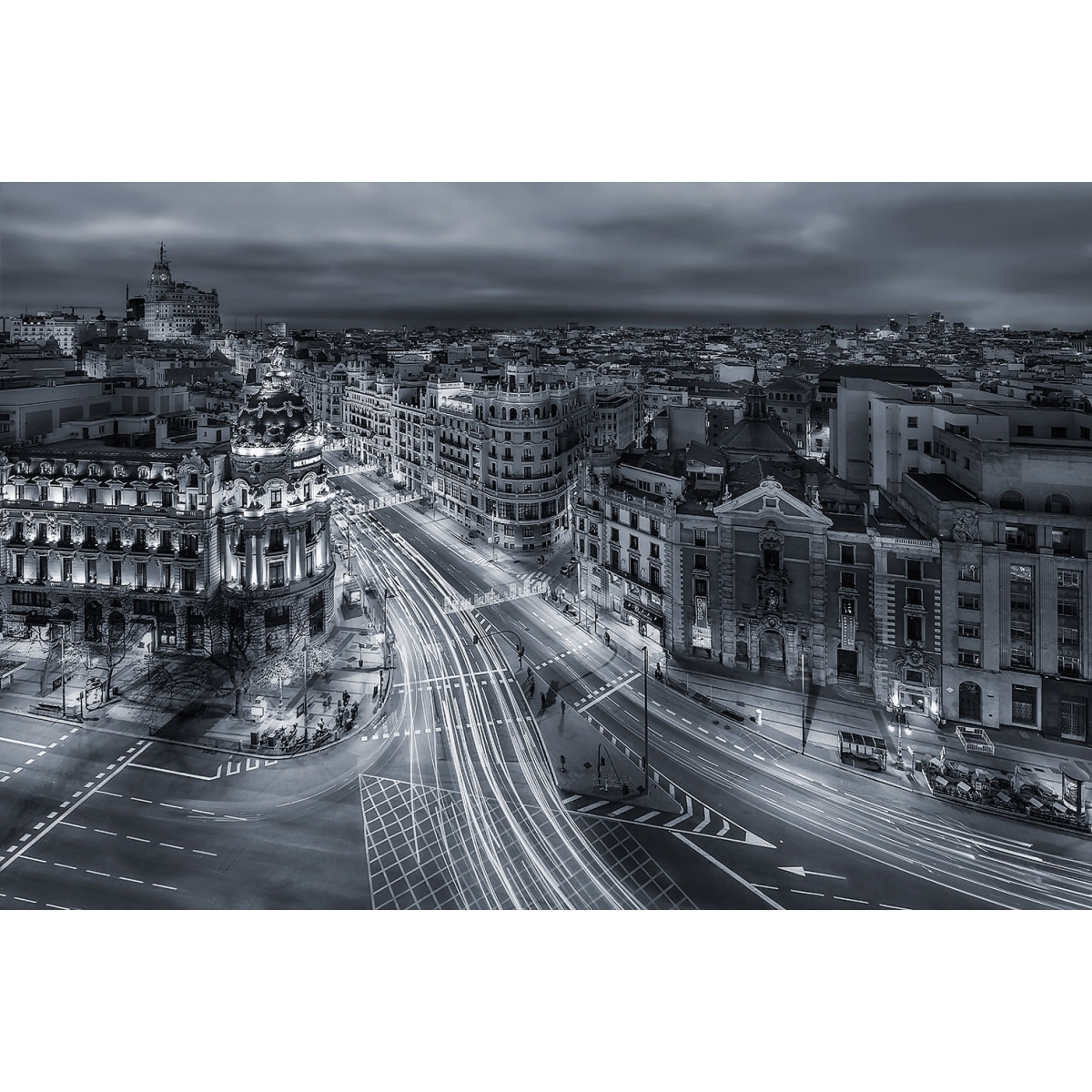 Tableau madrid city lights Tableau alu Dibond