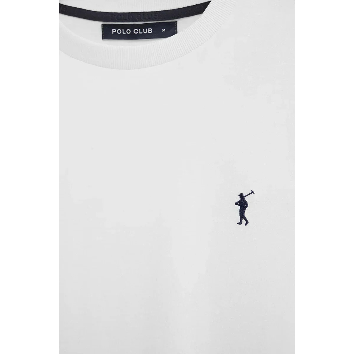 Pack hombre de tres camisetas negra, azul denim y blanca de manga corta y bordado Rigby Go