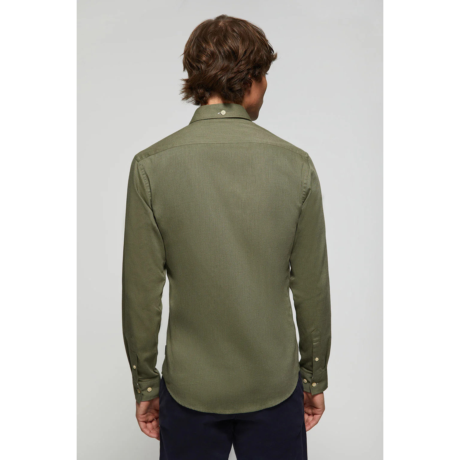 Camicia in twill verde con logo Polo Club